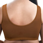 Brown Charmella Slip-On Bra on a white background