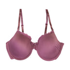 Charmella Pink T-Shirt Bra with lace details on a white background