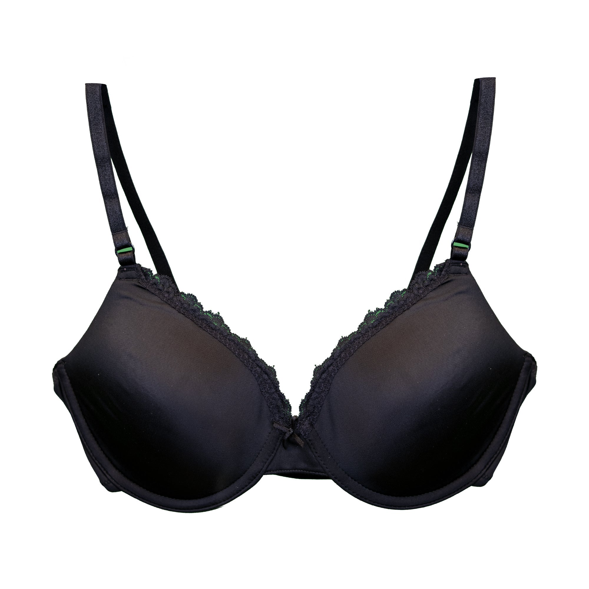 Charmella Black T-Shirt Bra with lace details