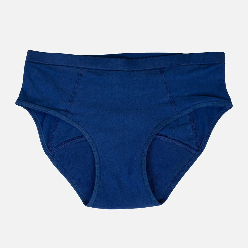 Blue panty on a light gray background