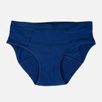 Blue panty on a light gray background